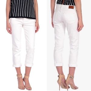 HENRY & BELLE | Women’s Worn White Tapered Stretch Boyfriend Denim Jeans size 26